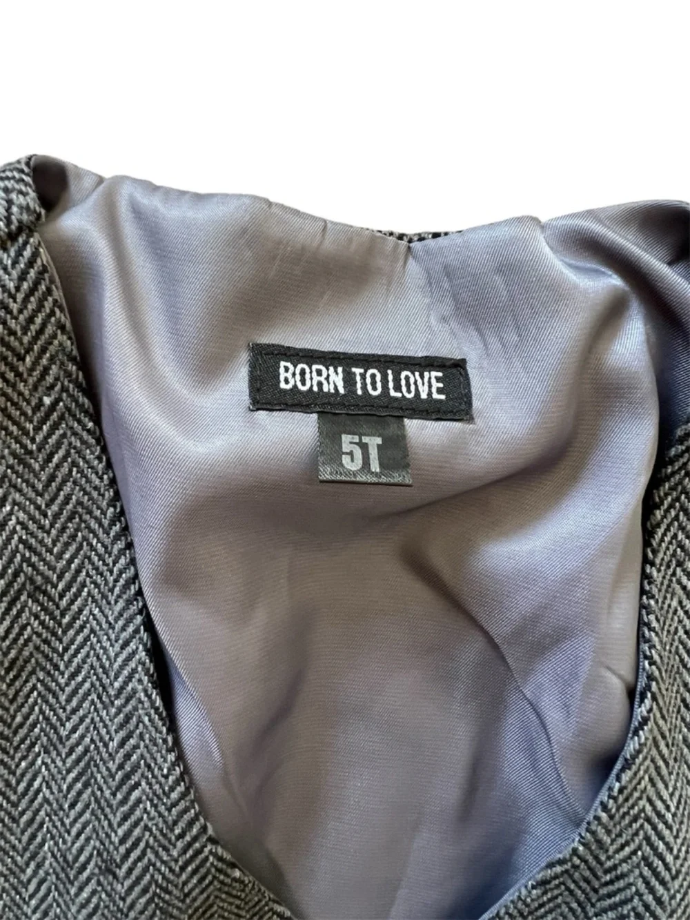 Born to Love Boys Grey Herringbone Vest | 5T